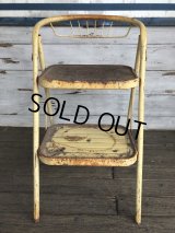 Vintage Folding Step Stool Chair Yellow (J255)  