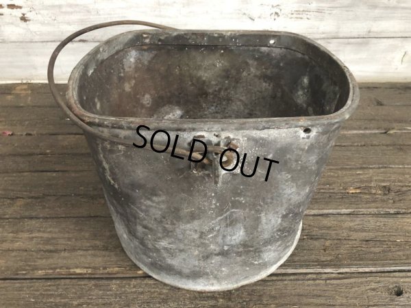 画像3: Vintage Heavy Metal Galvanzed Bucket Pail Can (J252)  