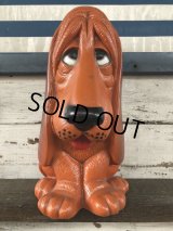 Vintage NY Vinyl Plastic Coin Bank Basset hound (J258)  