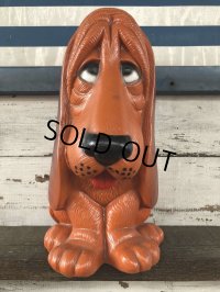 Vintage NY Vinyl Plastic Coin Bank Basset hound (J258)  