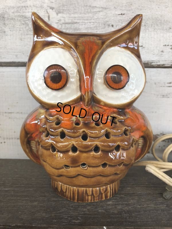 画像1: Vintage Ceramic Owl TV Lamp (J257)  