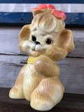 Vintage Russ Plastic Coin Bank Cute Dog (J263)  