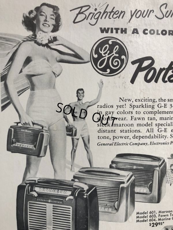 画像8: Vintage GE Portable Radio Card Board Sign (J264)