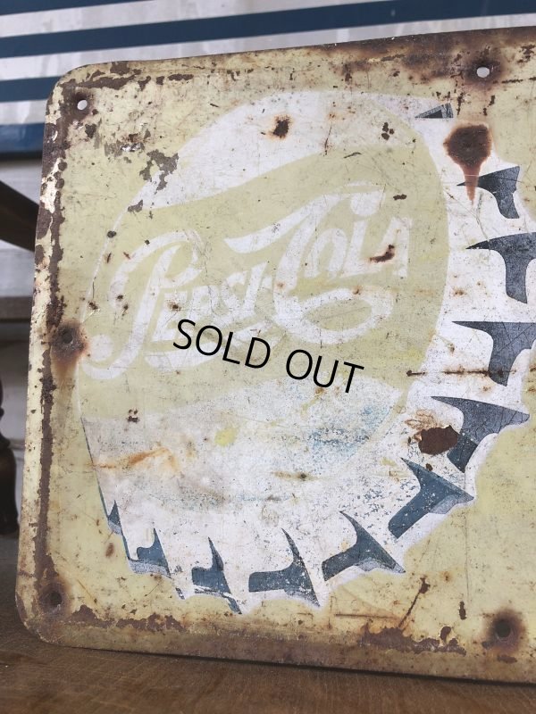 画像10: 50s vintage Pepsi-Cola Bottle Cap Sign (J266)
