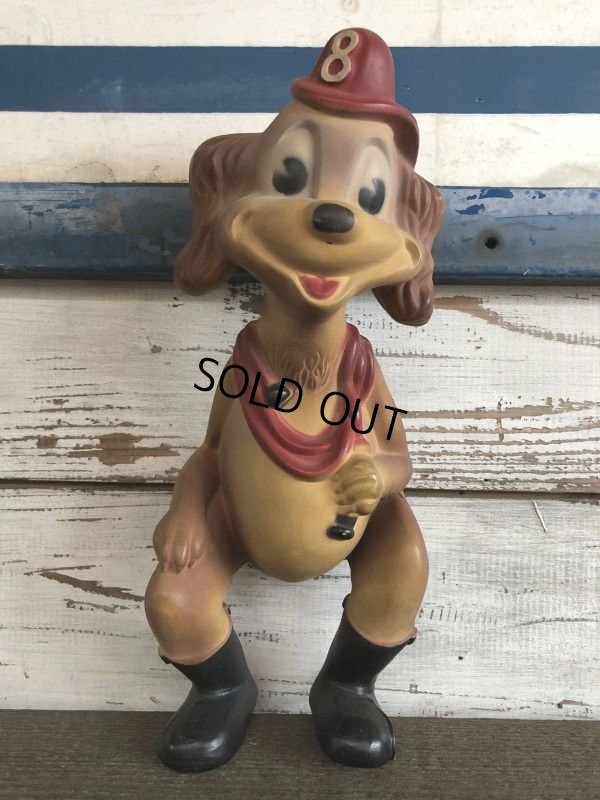 画像1: 40s Vintage Serugo Rubber Fire Dog Squeak Doll (J282)