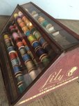 画像4: 30s Vintage Lily Sewing Threads Spool Cabinet (J283)   (4)