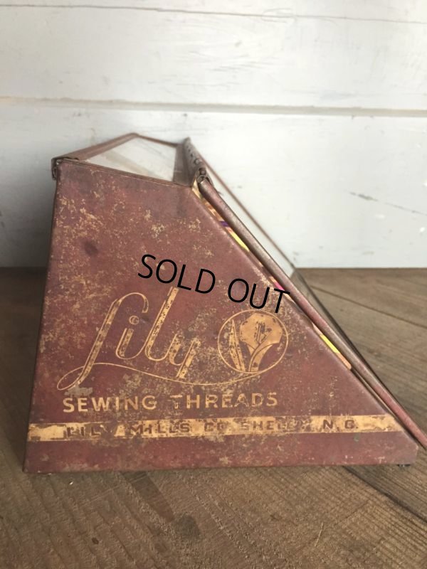画像2: 30s Vintage Lily Sewing Threads Spool Cabinet (J283)  