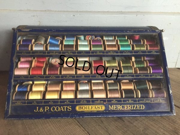 画像1: 30s Vintage J&P Coats Spool Cabinet (J284)  