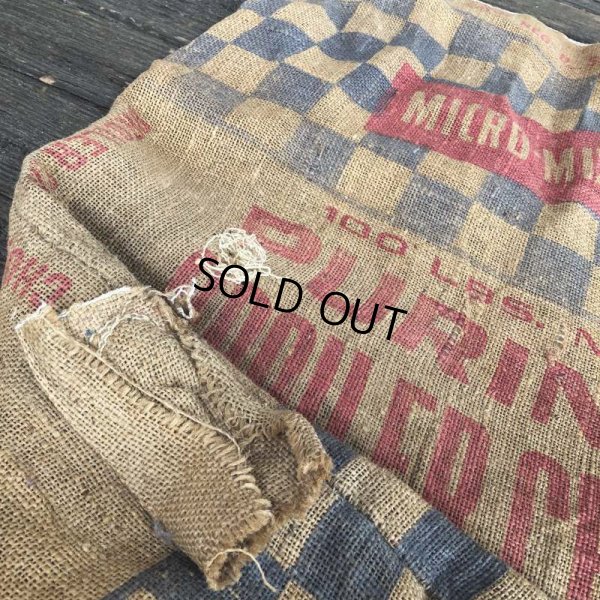 画像4: Vintage PURINA BROILER CHOW FINISHER 49 Burlap Bag 100 LBS (J289)