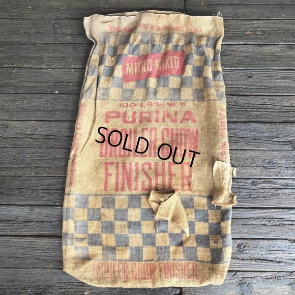 画像5: Vintage PURINA BROILER CHOW FINISHER 49 Burlap Bag 100 LBS (J289)