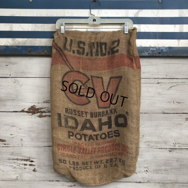 画像1: Vintage CV Potato Burlap Bag 50 LBS (J292)