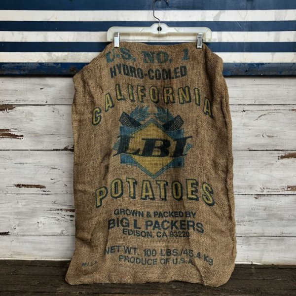 画像1: Vintage LBI Potato Burlap Bag 100 LBS (J291)