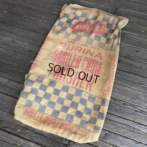 画像3: Vintage PURINA BROILER CHOW FINISHER 49 Burlap Bag 100 LBS (J289)