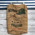 画像1: Vintage Voyageur Potato Burlap Bag 100 LBS (J290) (1)