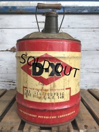 Vintage DX 5 GAL Gas Oil Can (J297)  