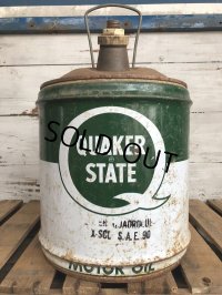 Vintage Quaker State 5 GAL Gas Oil Can (J299)  