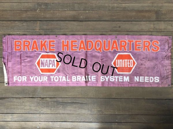 画像2: Vintage NAPA UNITED BRAKE HEADQUARTERS Banner Sign (J322)  