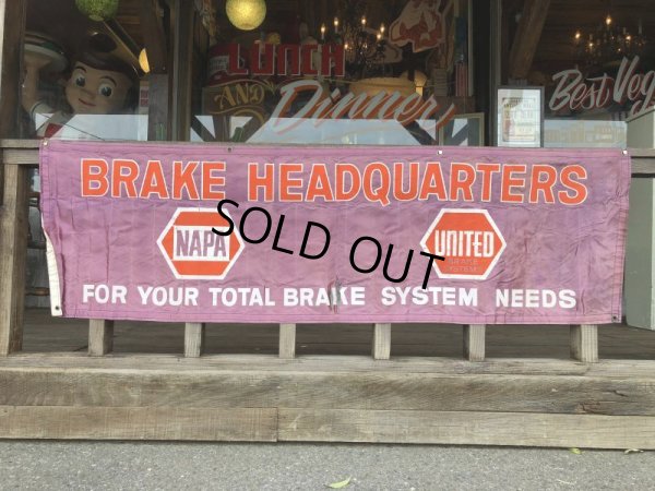 画像13: Vintage NAPA UNITED BRAKE HEADQUARTERS Banner Sign (J322)