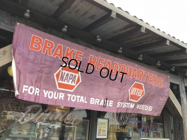 画像1: Vintage NAPA UNITED BRAKE HEADQUARTERS Banner Sign (J322)  