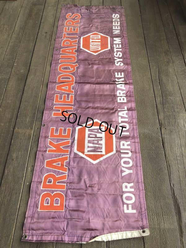 画像5: Vintage NAPA UNITED BRAKE HEADQUARTERS Banner Sign (J322)