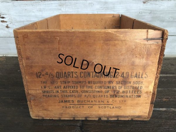 画像3: Vintage Black & White Scotch Whisky  Wooden Crate (J323)