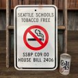 画像1: Vintage Road Sign Seattle Schools Tobacco Free No Smoking (J329)   (1)