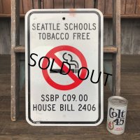 Vintage Road Sign Seattle Schools Tobacco Free No Smoking (J329)  