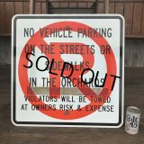 Vintage Road Sign NO VEHICLE PARKING (J331)  
