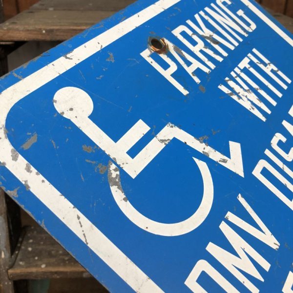 画像2: Vintage Road Sign Handicap Parking (J328)  