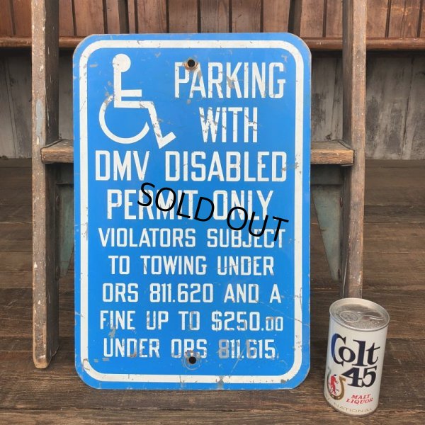 画像1: Vintage Road Sign Handicap Parking (J328)  