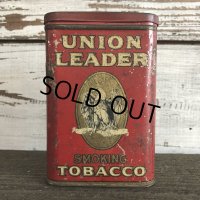 Vintage UNION LEADER Tabacco Pocket Tin Can (J340)    