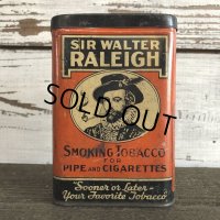 Vintage SIR WALTER RALEIGH Tabacco Pocket Tin Can (J341)    