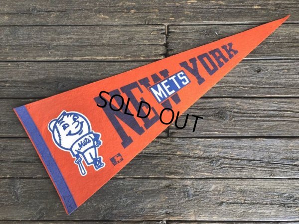 画像1: Vintage MLB Pennant Flag Banners NY METS (J354)