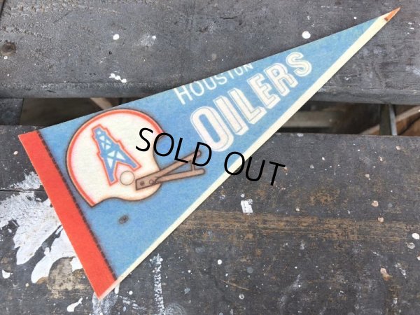 画像1: 70s Vintage NFL Mini Pennant HOUSTON OILERS (J352)