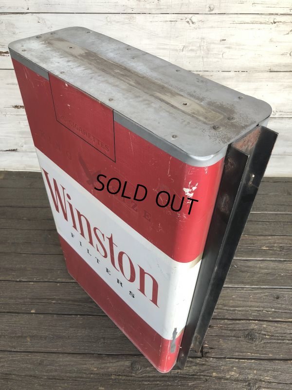 画像3: Vintage Winston Cigarettes Flange Double Sided Store Display Sign (J359)