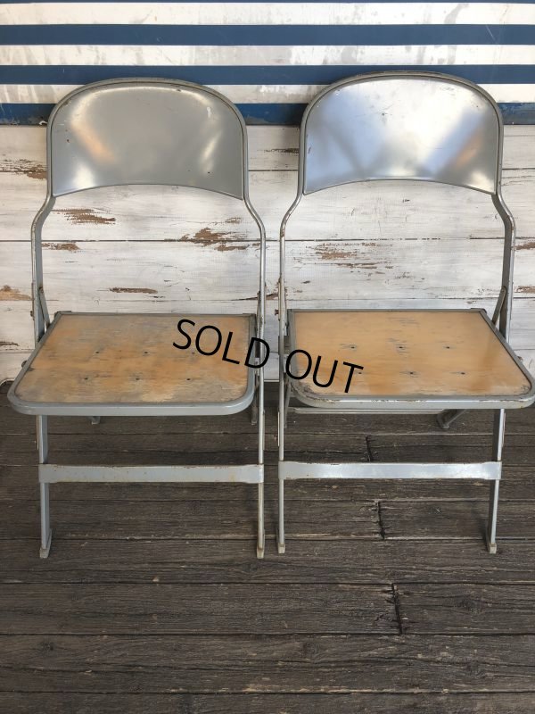 画像1: Vintage Metal Folding Chair (J377)