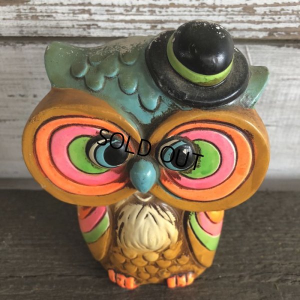 画像5: Vintage Coin Bank Psychedelic Hippie Owl (J383)  