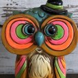 画像6: Vintage Coin Bank Psychedelic Hippie Owl (J383)  