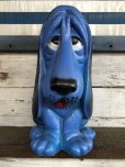 画像1: Vintage NY Vinyl Plastic Bank Basset hound Blue (J379)   (1)