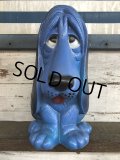 Vintage NY Vinyl Plastic Bank Basset hound Blue (J379)  