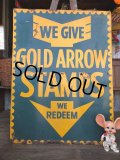 40s Vintage Gold Arrow Stamps Huge Tin Sign (J380)