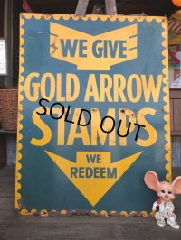 40s Vintage Gold Arrow Stamps Huge Tin Sign (J380)