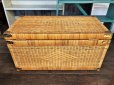 画像7: Antique Wicker Trunk Chest Basket Large Size (J382)