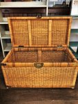 画像5: Antique Wicker Trunk Chest Basket Large Size (J382)