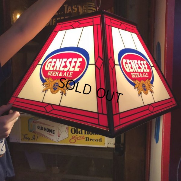 画像1: Vintage Genesee Beer Square Hanging Bar Light (J401)