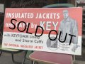 Vintage KEY Work Insulated Jackets Cardboard Advertising Sign (J413)