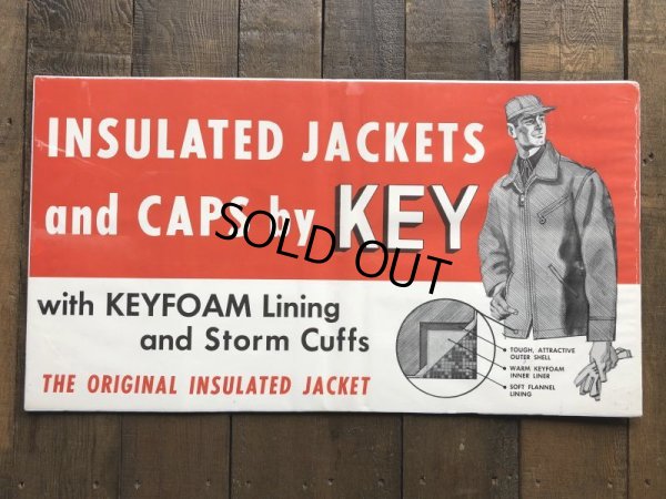 画像9: Vintage KEY Work Insulated Jackets Cardboard Advertising Sign (J413)