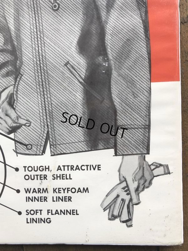画像5: Vintage KEY Work Insulated Jackets Cardboard Advertising Sign (J413)