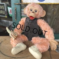 Vintage Rushton Pink Zippy the Monkey Doll (J417)