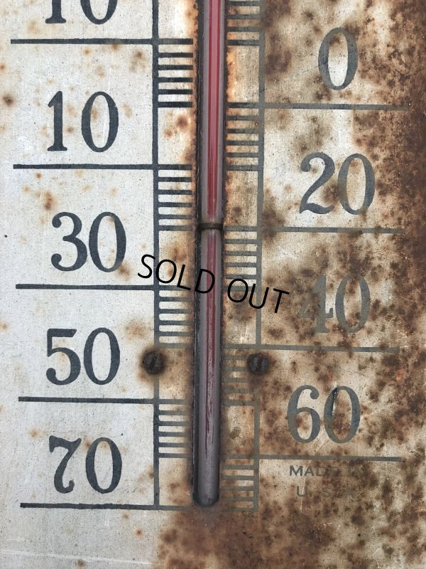 画像3:  50s Vintage Quaker State Motor Oil Metal Thermometer (J334)